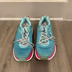 Women’s Hoka Teal and Pink Athletic Sneakers